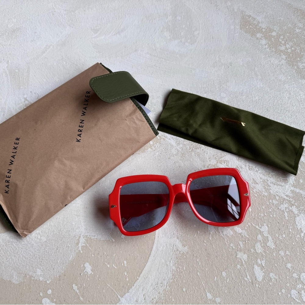 Karen Walker Hazard Orange Ultra Vulture Sunglasses